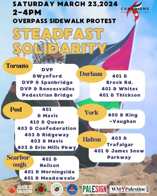 Steadfast Solidarity - CITYWIDE Overpass Sidewalk Protests