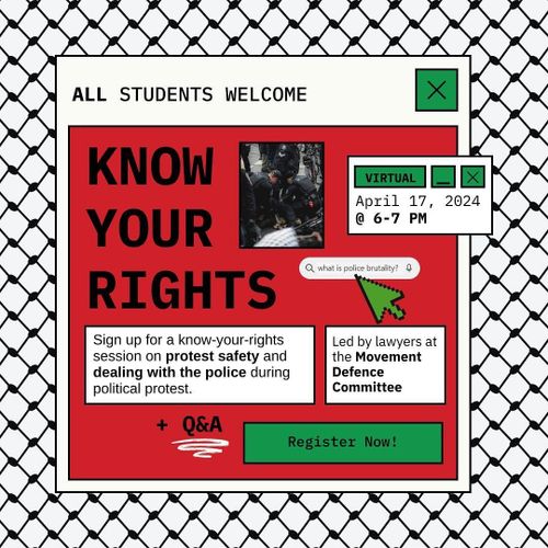 All students welcome - Know Your Rights workshop by MDC