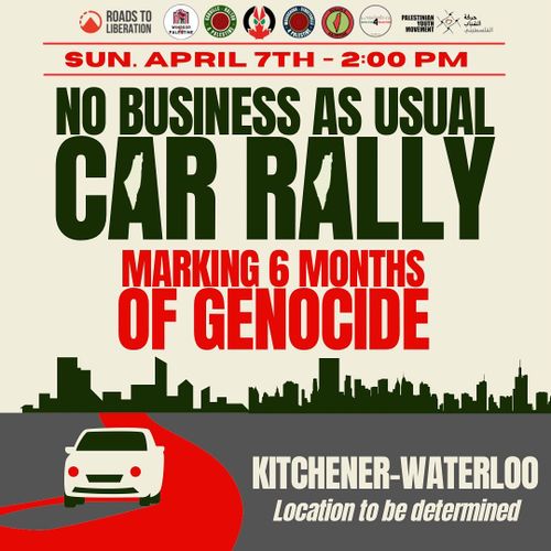 Kitchener-Waterloo: Car Rally - No Business As Usual